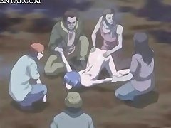 Animated Woman Gets Gangbanged And Covered In Cum Outdoors
