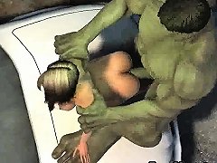 A Cartoon Woman Gets Penetrated In The Great Outdoors By The Hulk