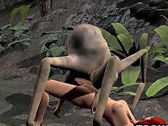 A Redhead Is Having Sex With An Alien Spider In 3d